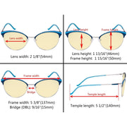 eyekeeper.com Oval Blue Light Blocking Eyeglasses LX19030-BB60 Eyeglasses Antique White Blue / without magnification,Pink / without magnification,Purple / without magnification,Red / without magnification