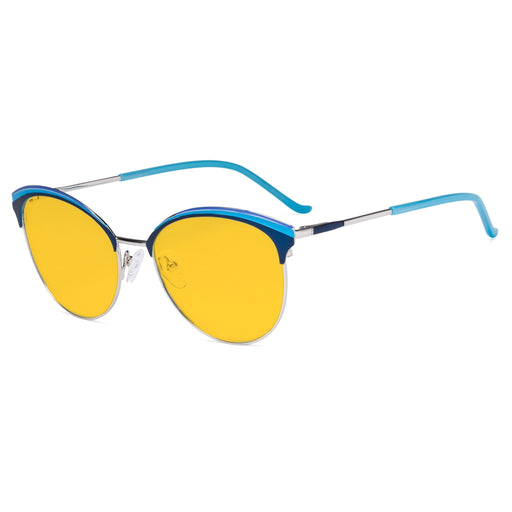 eyekeeper.com Oval Blue Light Blocking Eyeglasses LX19030-BB90 Eyeglasses White Smoke Blue / without magnification