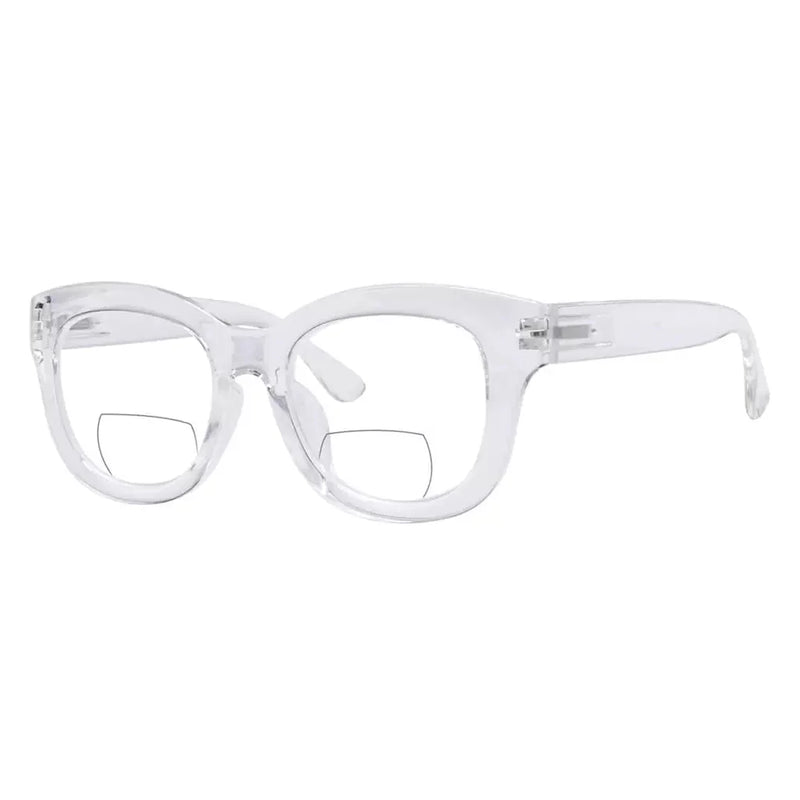 eyekeeper.com Oversized Square Trendy Bifocal Reading Glasses BR1555 Eyeglasses White Smoke Clear / +1.00,Clear / +1.50,Clear / +2.00,Clear / +2.50,Clear / +3.00