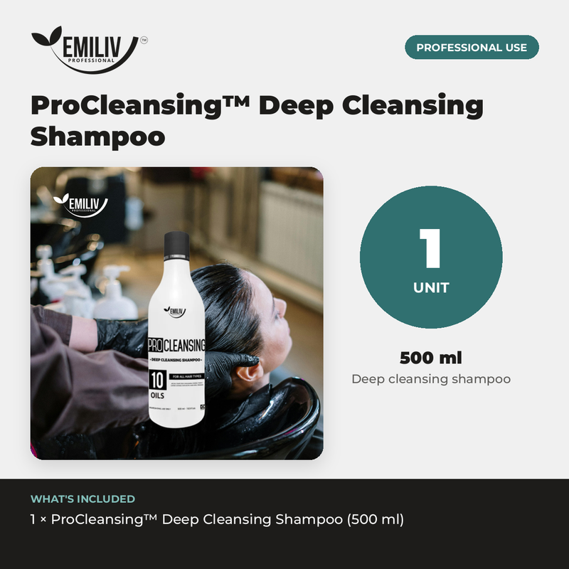 Emiliv Professional ProCleansing™ Deep Cleansing Shampoo | 500 ml Shampoo Lavender
