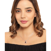 Bids.com 2.32 Carat Genuine Garnet and White Diamond 14K Yellow Gold with .925 Sterling Silver Pendant Pendants White Smoke