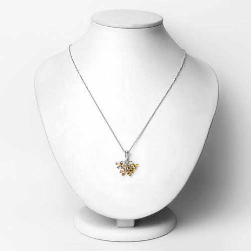 Bids.com 1.32 Carat Genuine Citrine .925 Sterling Silver Pendant Pendants White Smoke