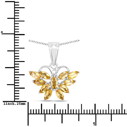 Bids.com 1.32 Carat Genuine Citrine .925 Sterling Silver Pendant Pendants White Smoke