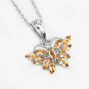 Bids.com 1.32 Carat Genuine Citrine .925 Sterling Silver Pendant Pendants White Smoke