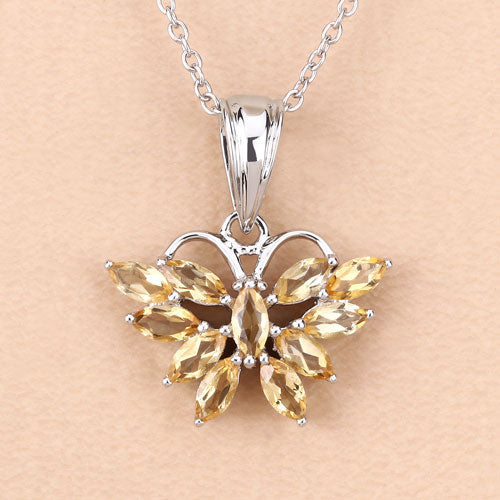 Bids.com 1.32 Carat Genuine Citrine .925 Sterling Silver Pendant Pendants Wheat