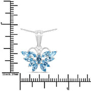 Bids.com 1.76 Carat Genuine Swiss Blue Topaz .925 Sterling Silver Pendant Pendants White Smoke