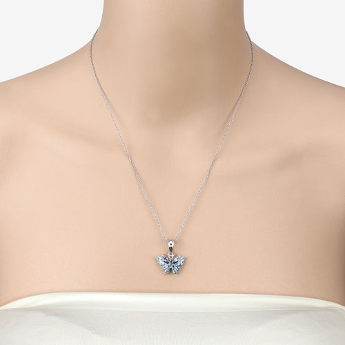 Bids.com 1.76 Carat Genuine Swiss Blue Topaz .925 Sterling Silver Pendant Pendants Wheat