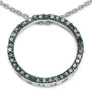 Bids.com 0.46 Carat Genuine Blue Diamond .925 Sterling Silver Pendant Pendants White Smoke Default Title