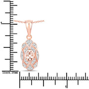 Bids.com 0.52 Carat Genuine Morganite and White Topaz .925 Sterling Silver Pendant Pendants White Smoke