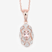 Bids.com 0.52 Carat Genuine Morganite and White Topaz .925 Sterling Silver Pendant Pendants White Smoke