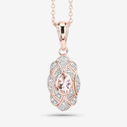 Bids.com 0.52 Carat Genuine Morganite and White Topaz .925 Sterling Silver Pendant Pendants White Smoke