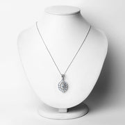 Bids.com 1.89 Carat Genuine Aquamarine and White Topaz .925 Sterling Silver Pendant Pendants Lavender
