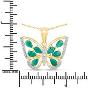 Bids.com 1.91 Carat Genuine Emerald and White Zircon .925 Sterling Silver Pendant Pendants White Smoke