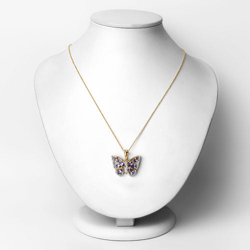 Bids.com 1.75 Carat Genuine Tanzanite and White Zircon .925 Sterling Silver Pendant Pendants White Smoke
