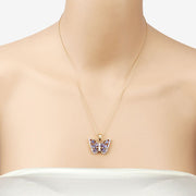 Bids.com 1.75 Carat Genuine Tanzanite and White Zircon .925 Sterling Silver Pendant Pendants Bisque