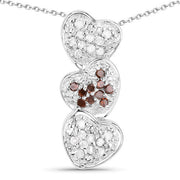 Bids.com 0.45 Carat Genuine Red Diamond and White Diamond .925 Sterling Silver Pendant Pendants White Smoke Default Title