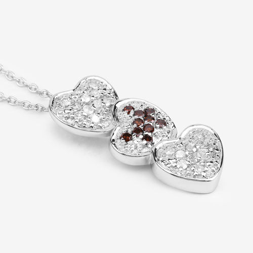 Bids.com 0.45 Carat Genuine Red Diamond and White Diamond .925 Sterling Silver Pendant Pendants White Smoke