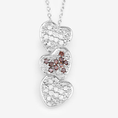 Bids.com 0.45 Carat Genuine Red Diamond and White Diamond .925 Sterling Silver Pendant Pendants Lavender