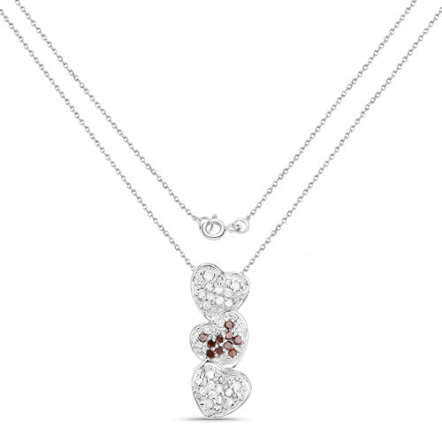 Bids.com 0.45 Carat Genuine Red Diamond and White Diamond .925 Sterling Silver Pendant Pendants White Smoke