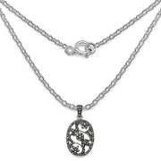 Bids.com 0.28 Carat Genuine Black Diamond .925 Sterling Silver Pandent Pendants White Smoke