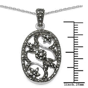 Bids.com 0.28 Carat Genuine Black Diamond .925 Sterling Silver Pandent Pendants White Smoke
