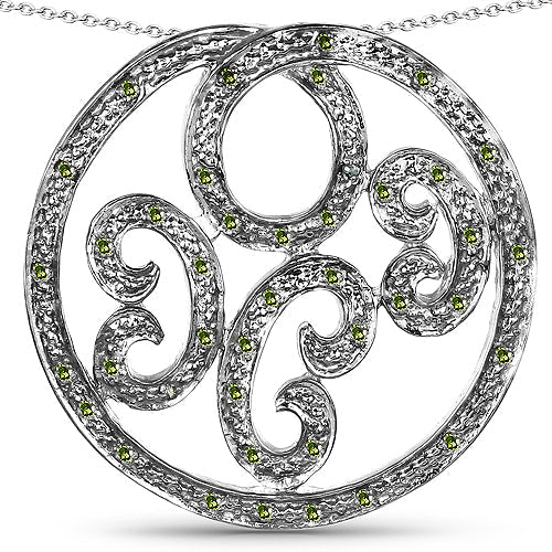 Bids.com 0.22 Carat Genuine Green Diamond .925 Sterling Silver Pendant Pendants White Smoke Default Title