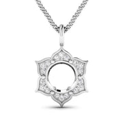 Bids.com 0.14 Carat Genuine White Diamond 14K White Gold Semi Mount Pendant - holds 8.00mm Round Gemstone Pendants White Smoke Default Title