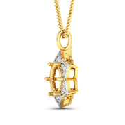 Bids.com 0.14 Carat Genuine White Diamond 14K Yellow Gold Semi Mount Pendant - holds 8.00mm Round Gemstone Pendants White Smoke