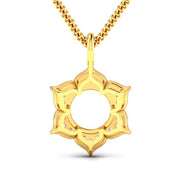 Bids.com 0.14 Carat Genuine White Diamond 14K Yellow Gold Semi Mount Pendant - holds 8.00mm Round Gemstone Pendants White Smoke