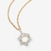 Bids.com 0.14 Carat Genuine White Diamond 14K Yellow Gold Semi Mount Pendant - holds 8.00mm Round Gemstone Pendants White Smoke