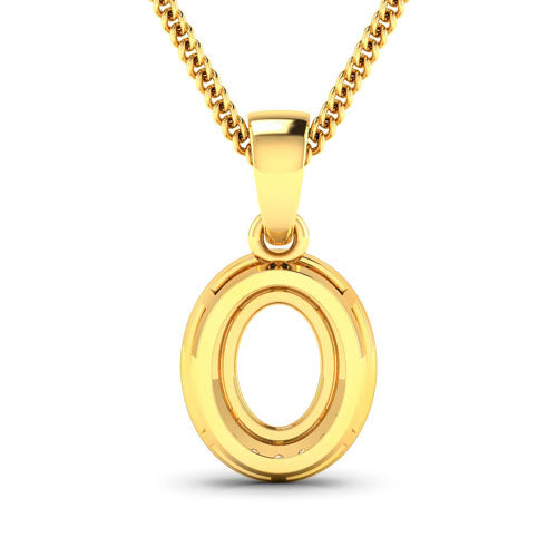 Bids.com 0.18 Carat Genuine White Diamond 14K Yellow Gold Semi Mount Pendant - holds 8x6mm Oval Gemstone Pendants White Smoke
