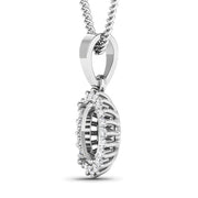 Bids.com 0.13 Carat Genuine White Diamond 14K White Gold Semi Mount Pendant - holds 8x6mm Oval Gemstone Pendants White Smoke
