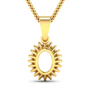 Bids.com 0.13 Carat Genuine White Diamond 14K Yellow Gold Semi Mount Pendant - holds 8x6mm Oval Gemstone Pendants White Smoke