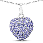 Bids.com 7.00 Carat Genuine Tanzanite .925 Sterling Silver Pendant Pendants White Smoke Default Title