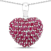 Bids.com 8.58 Carat Genuine Ruby .925 Sterling Silver Pendant Pendants White Smoke Default Title