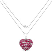 Bids.com 8.58 Carat Genuine Ruby .925 Sterling Silver Pendant Pendants White Smoke