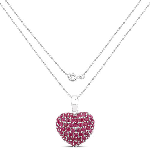 Bids.com 8.58 Carat Genuine Ruby .925 Sterling Silver Pendant Pendants White Smoke
