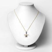 Bids.com 0.92 Carat Genuine Blue Sapphire and White Zircon .925 Sterling Silver Pendant Pendants White Smoke