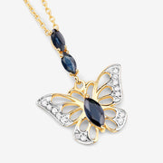 Bids.com 0.92 Carat Genuine Blue Sapphire and White Zircon .925 Sterling Silver Pendant Pendants White Smoke