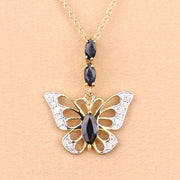 Bids.com 0.92 Carat Genuine Blue Sapphire and White Zircon .925 Sterling Silver Pendant Pendants Navajo White
