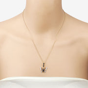 Bids.com 0.92 Carat Genuine Blue Sapphire and White Zircon .925 Sterling Silver Pendant Pendants Wheat