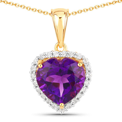 Bids.com 4.76 Carat Genuine Amethyst and White Topaz .925 Sterling Silver Pendant Pendants White Smoke size 18.00,size 20.00