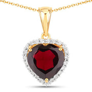 Bids.com 5.76 Carat Genuine Garnet and White Topaz .925 Sterling Silver Pendant Pendants White Smoke size 18.00,size 20.00