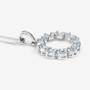 Bids.com 1.10 Carat Genuine Aquamarine and White Topaz .925 Sterling Silver Pendant Pendants White Smoke