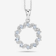 Bids.com 1.10 Carat Genuine Aquamarine and White Topaz .925 Sterling Silver Pendant Pendants White Smoke