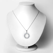 Bids.com 1.10 Carat Genuine Aquamarine and White Topaz .925 Sterling Silver Pendant Pendants White Smoke