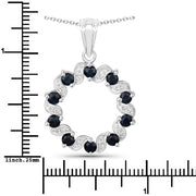 Bids.com 1.30 Carat Genuine Blue Sapphire and White Topaz .925 Sterling Silver Pendant Pendants White Smoke