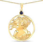 Bids.com 0.27 Carat Genuine Blue Sapphire .925 Sterling Silver Pendant Pendants White Smoke Default Title
