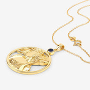 Bids.com 0.27 Carat Genuine Blue Sapphire .925 Sterling Silver Pendant Pendants White Smoke