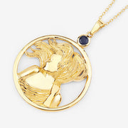 Bids.com 0.27 Carat Genuine Blue Sapphire .925 Sterling Silver Pendant Pendants White Smoke